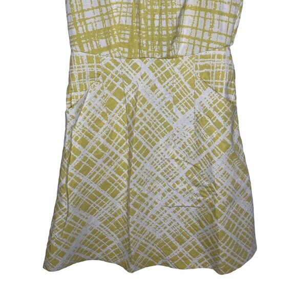 Walter Baker Women’s XS Yellow White Plaid Fit & Flare Sleeveless Dress - Picture 3 of 13